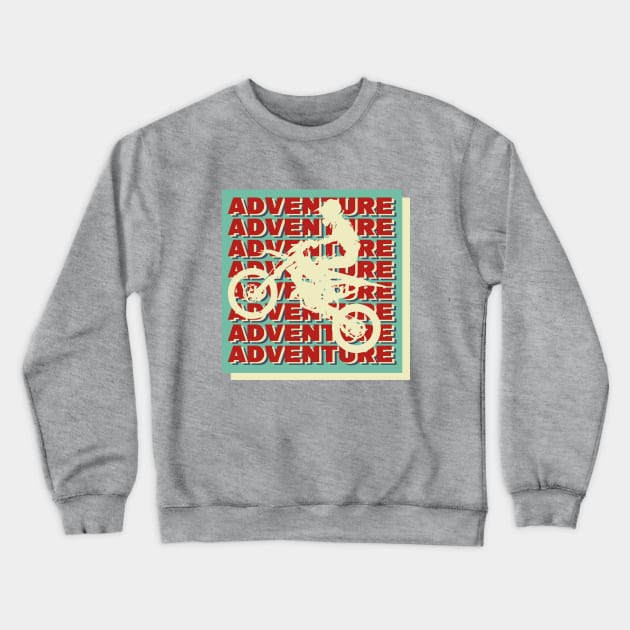 retro vintage motocross Crewneck Sweatshirt by fokaction